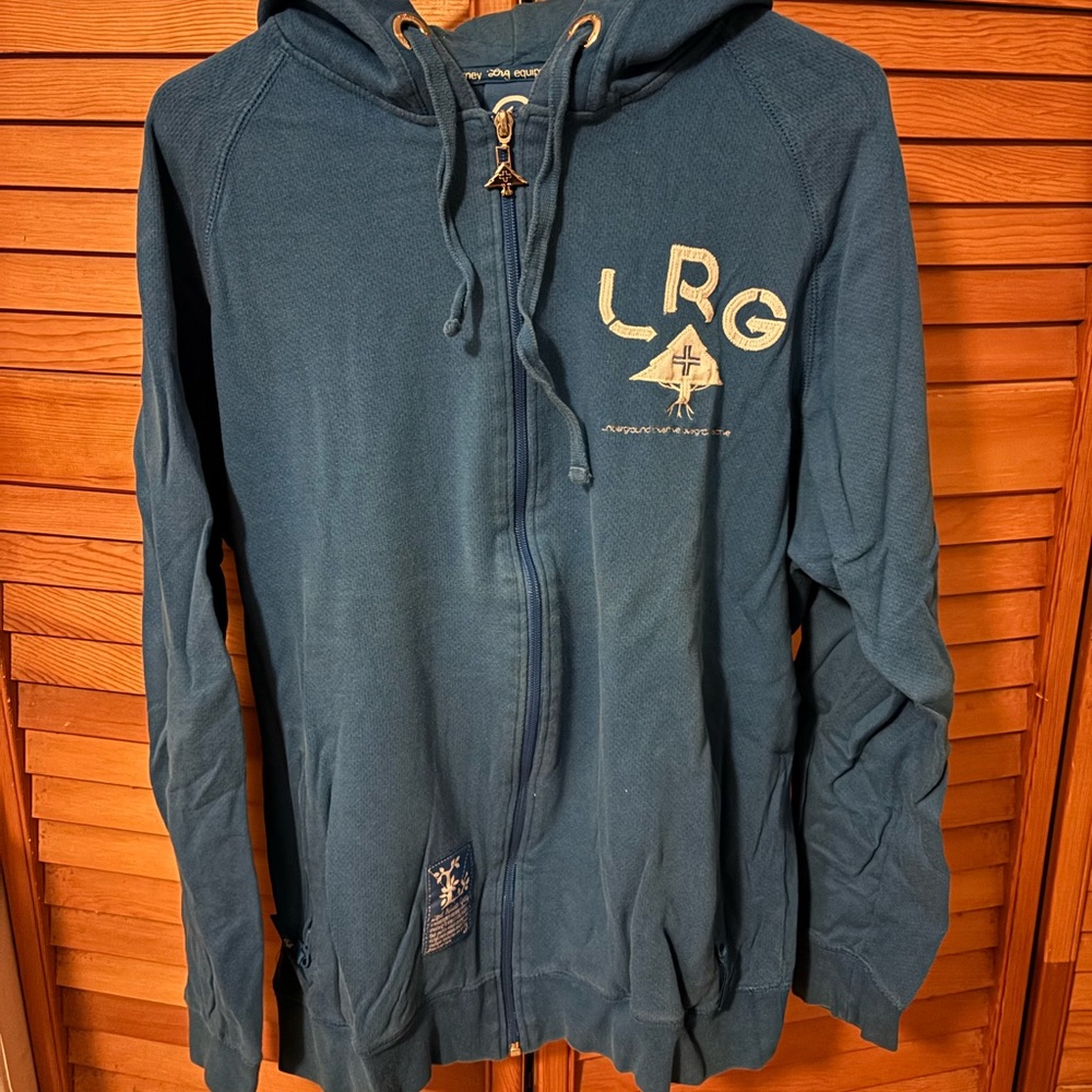 LRG Blue Zip-Up Hoodie Mens XL